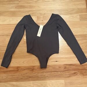 Yelete Gray Long Sleeve Bodysuit